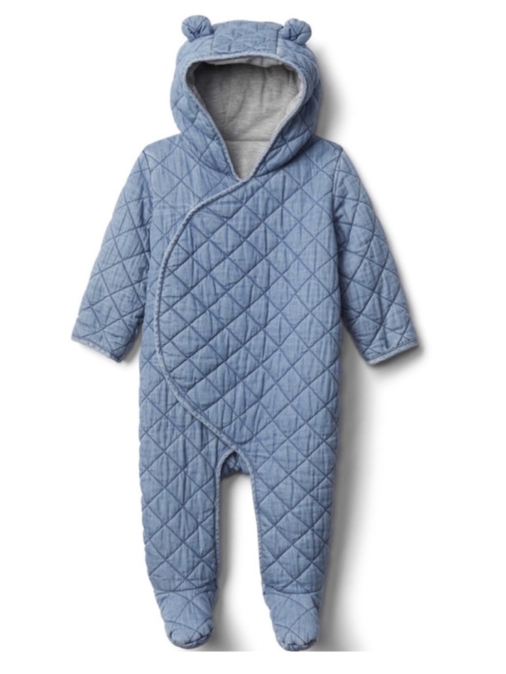 Baby Gap Quilted Chambray Bear Bunting Suit